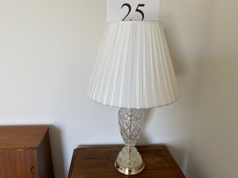 GLASS & BRASS TABLE LAMP