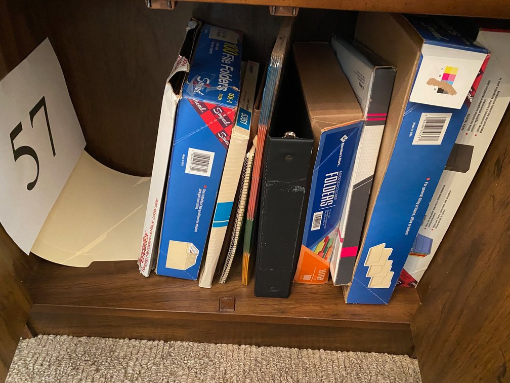 ONE SHELF OF SUPPLIES