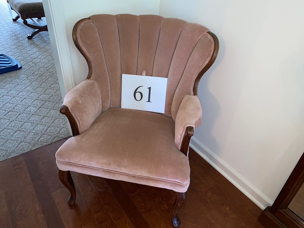 WING BACK ARM CHAIR W/QUEEN ANNE LEGS (MATCHES #6) 