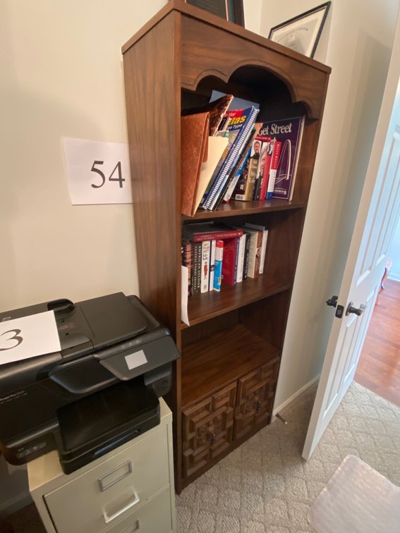 APPROXIMATELY 72"X26.5" TWO DOOR THREE SHELF BOOK CASE