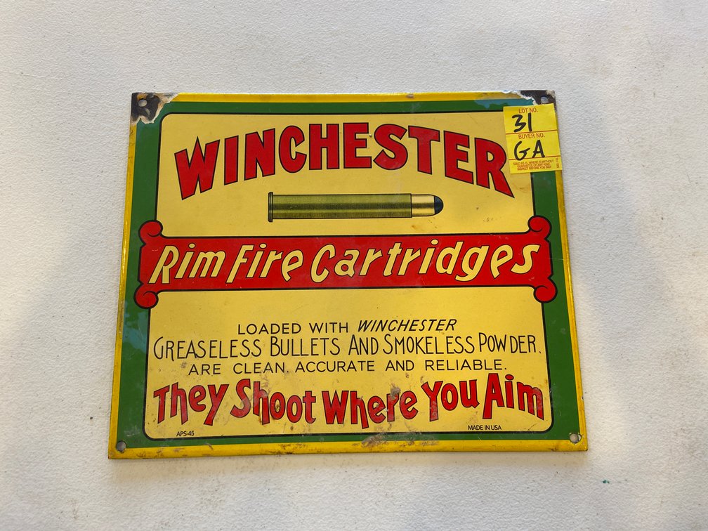12X10 PORCELAIN WINCHESTER SIGN