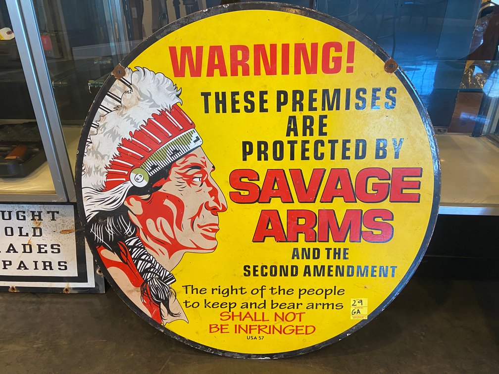 30" SAVAGE ARMS PORCELAIN SIGN