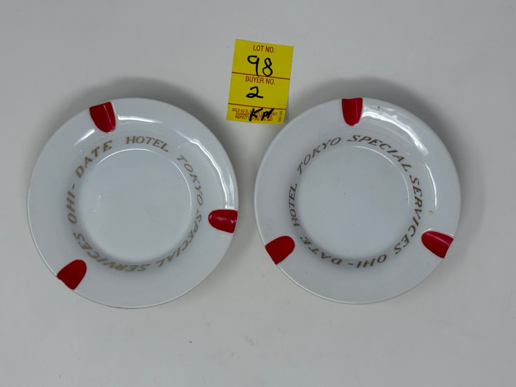 2 KOREAN WAR JAPANESE HOTEL ASH TRAYS