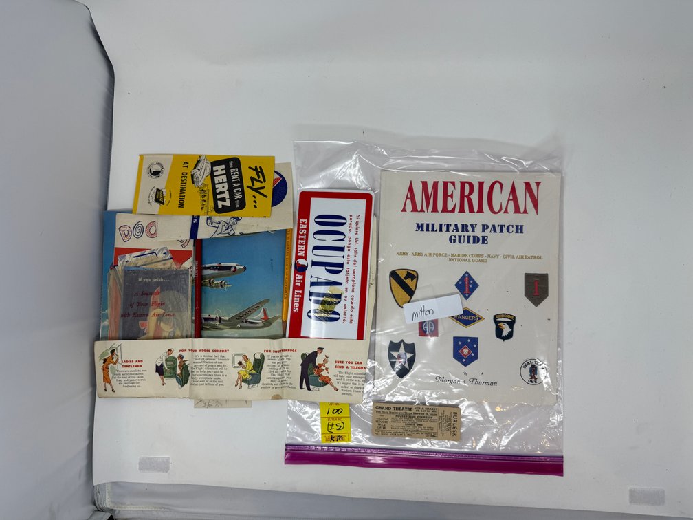50S TRAVELS MEMORBILIA MILITARY BADGES BOOK