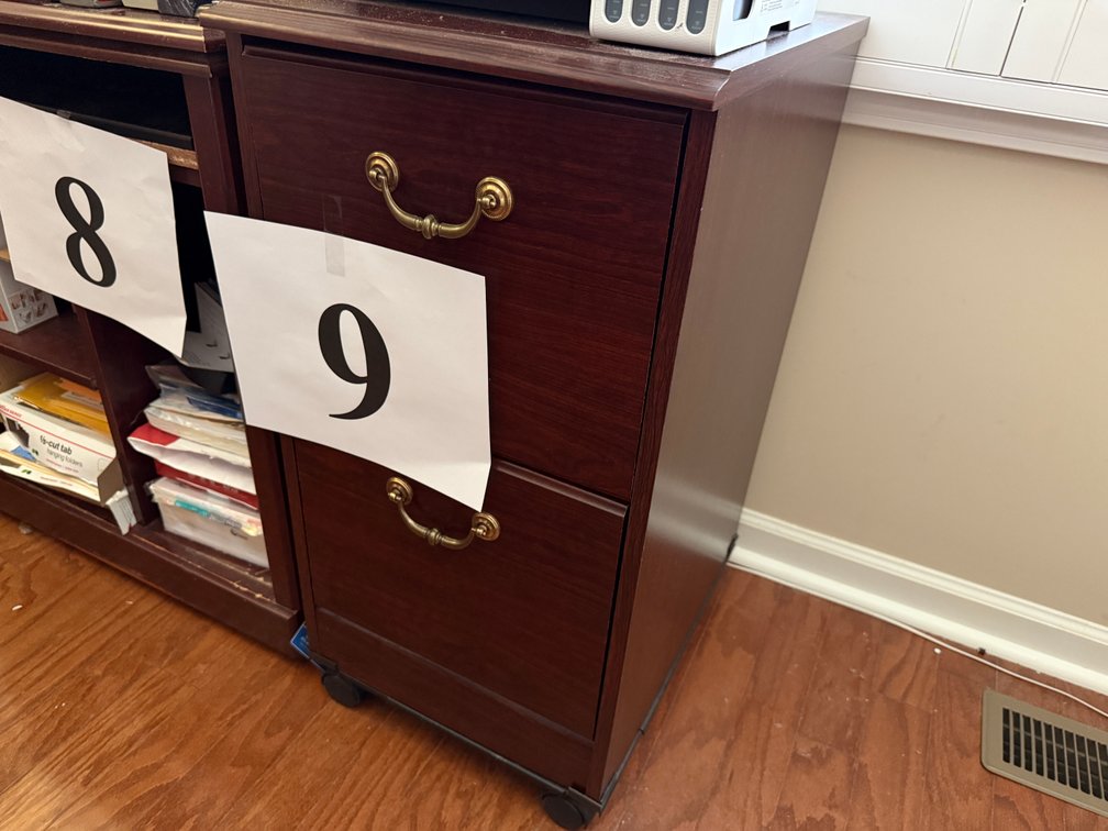CHERRY STYLE WOOD 2 DRAWER, LETTER-SIZE FILE CABINET WITH HANGING FILES