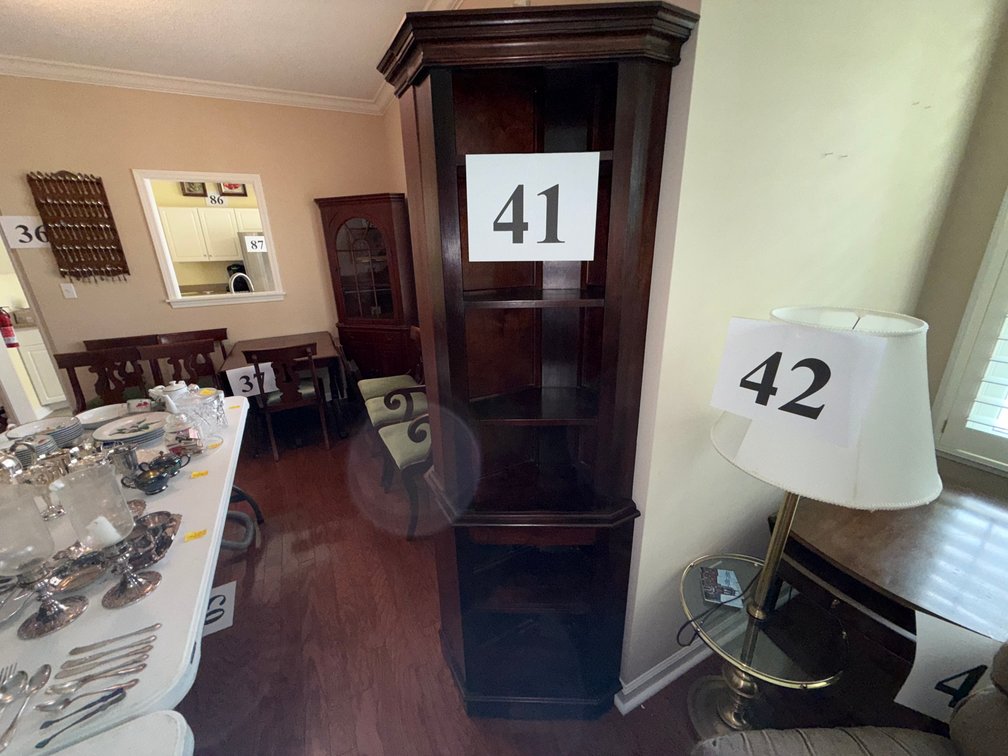 CORNER +/-76” OPEN CURIO CABINET