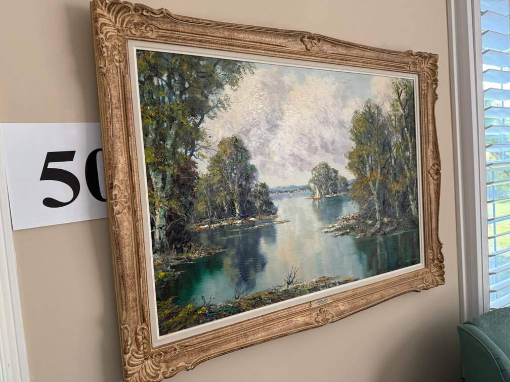 GILT FRAMED PAINTING - LANDSCAPE BY LUDWIG KOHLER