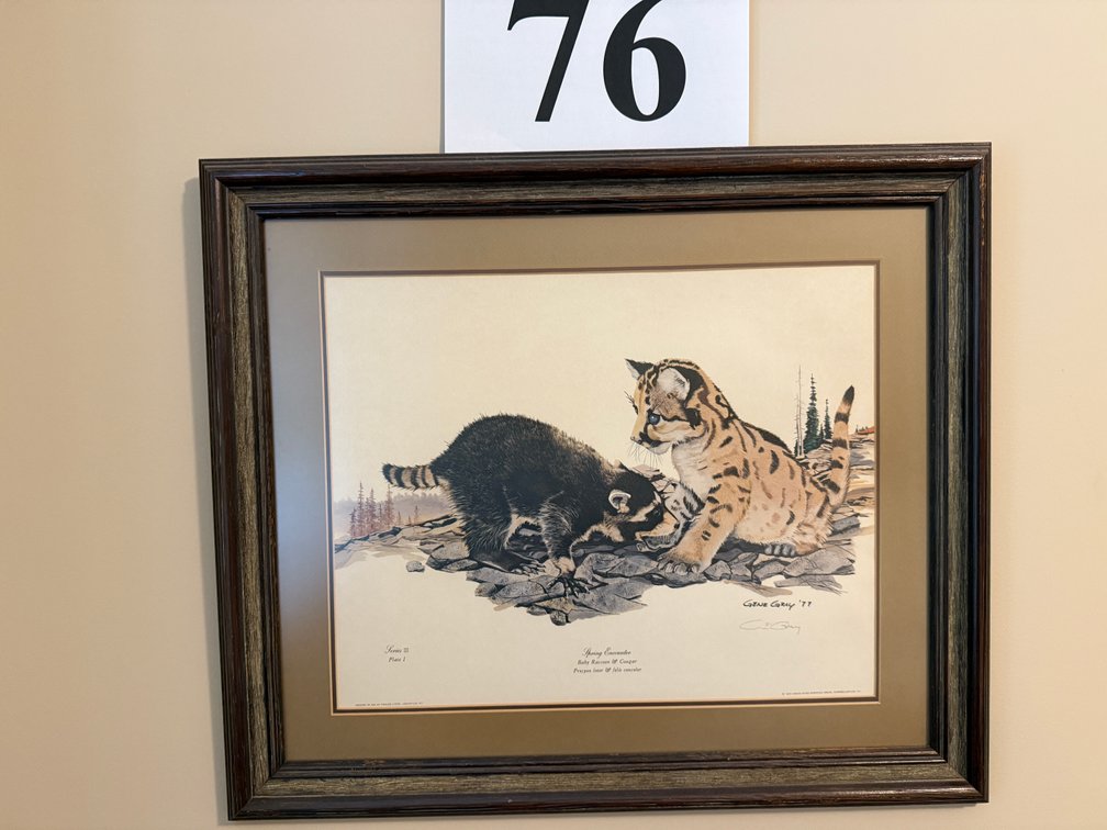 MATTED AND FRAMED PRINT BY GENE GRAY 1977 SPRING ENCOUNTER