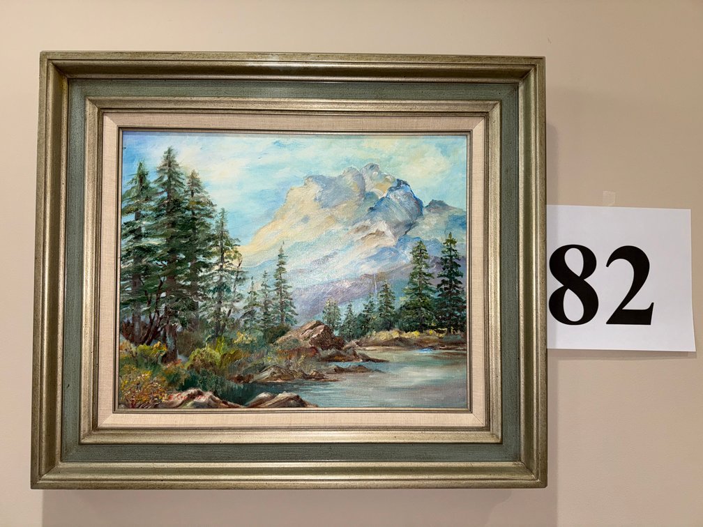 FRAMED OIL PAINTING SIGNED GOLDEN