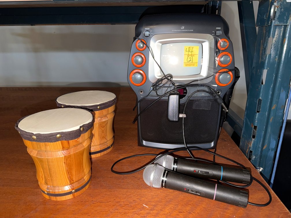 RSQ KEREOKE MACHINE; BONGOS