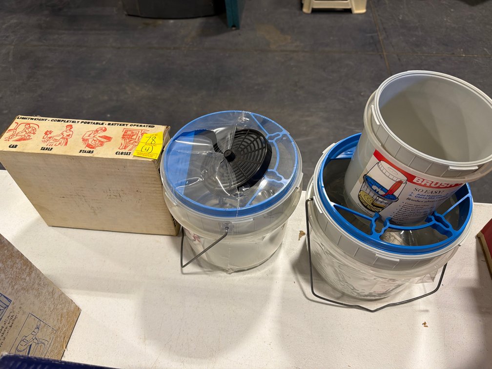 PORTABLE VACUUM; NEW BRUSH LOCK AND PAINT CANS