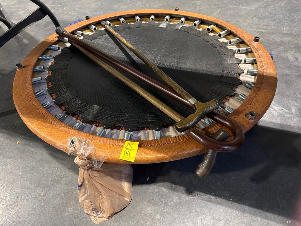 SMALL EXERCISE TRAMPOLINE WITH CANES