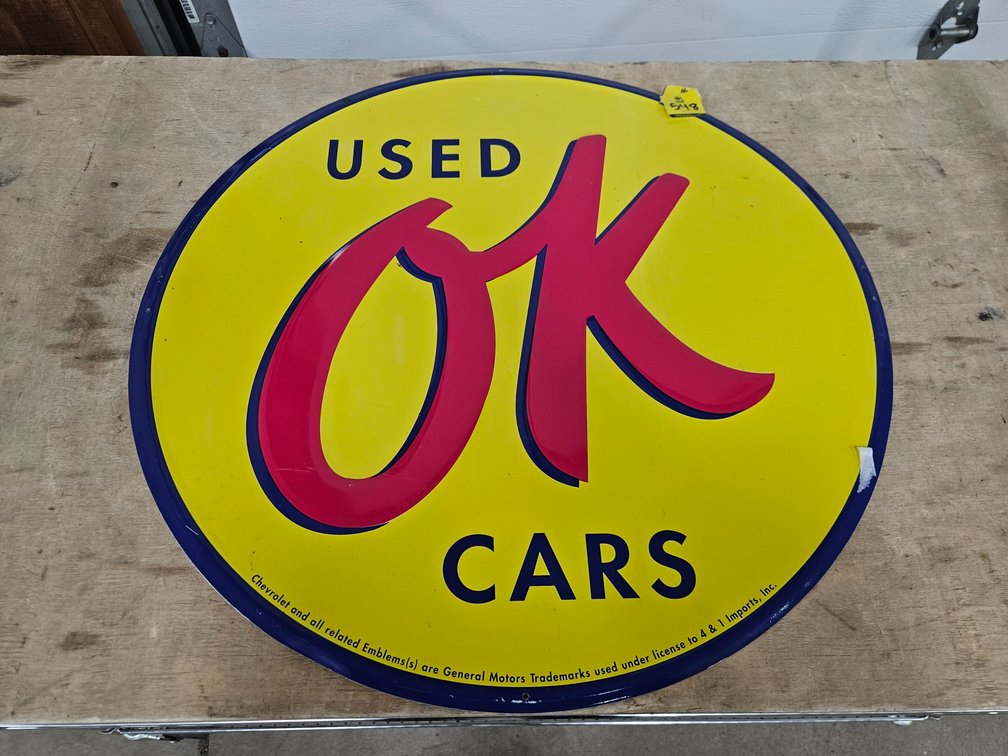"Used Cars OK"  Tin Sign