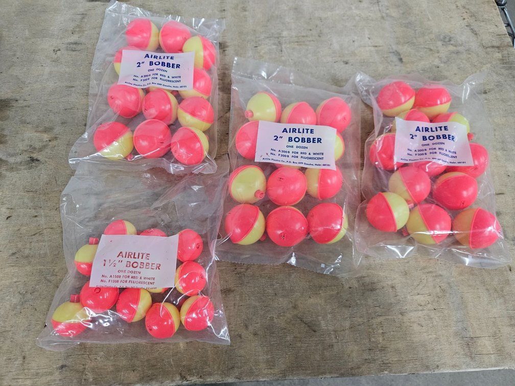 3 Bags 2" Bobbers & 1 Bag 1 1/2" Bobbers