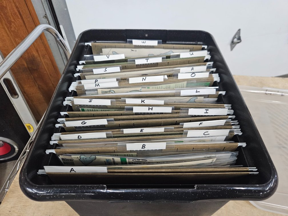 Tote Full  Of Lake Maps