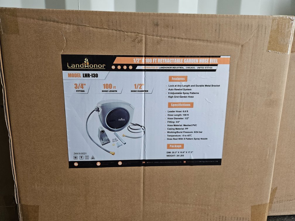 1/2" x 100' Retractable Garden Hose Reel