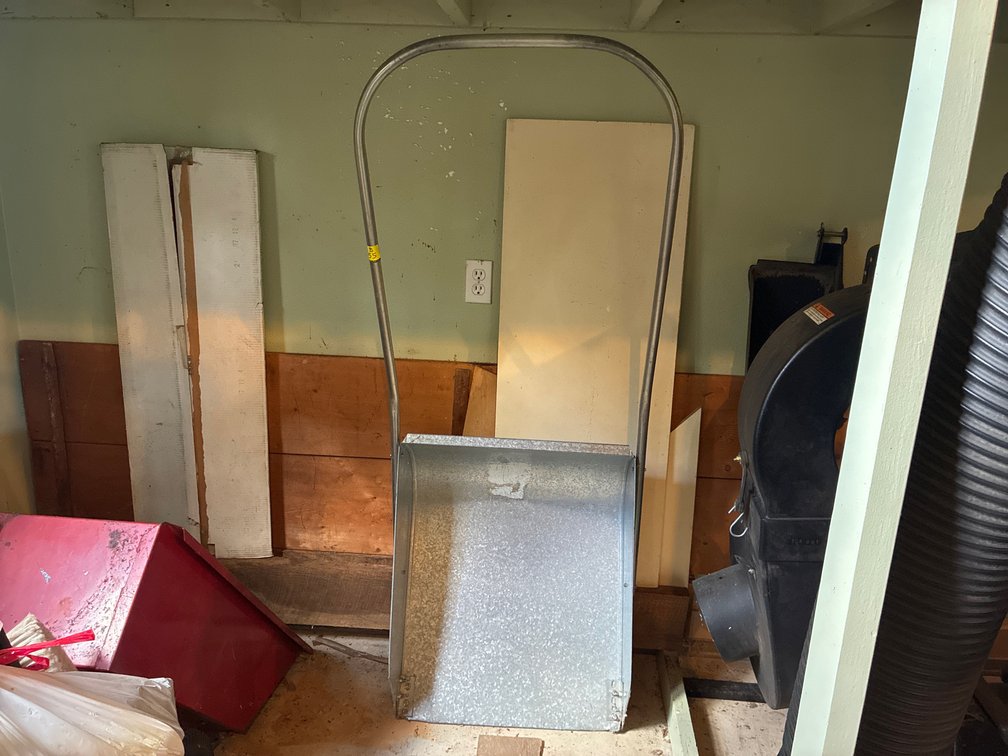 Large metal scoop shovel