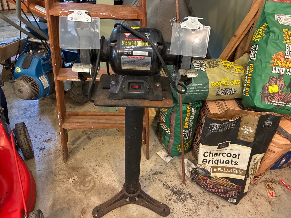 Allied 6" bench grinder on metal stand