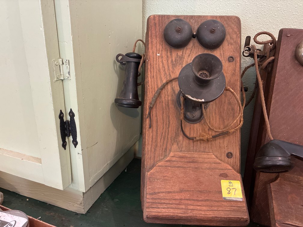 Antique wooden telephone