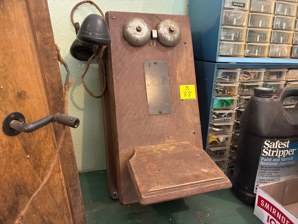 Antique wooden telephone