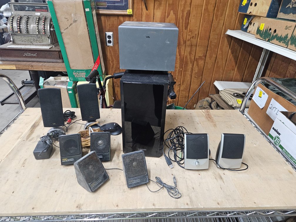 Assorted speakers and wire