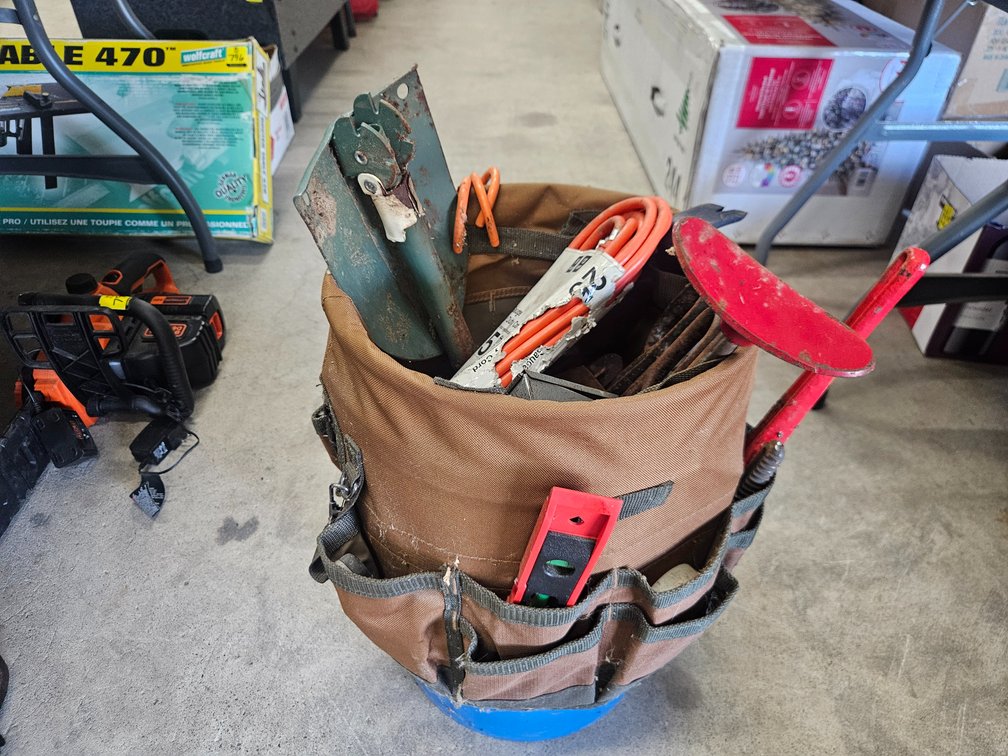Bucket Buddy with assorted tools