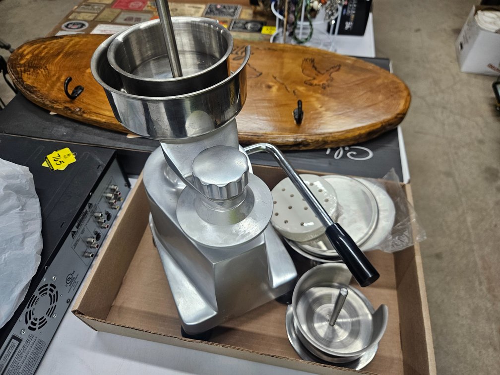 Commercial hamburger patty maker