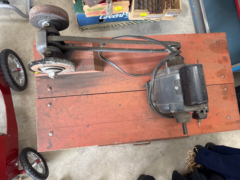 Bench Grinder and Motor on Bench