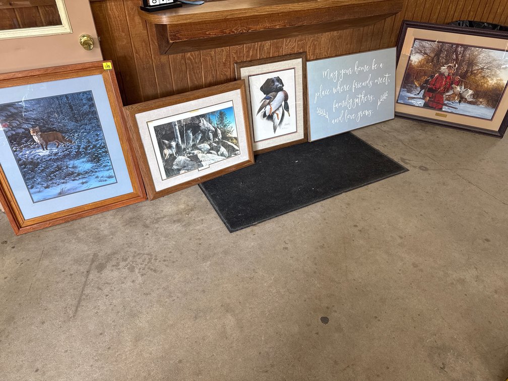 4 Wildlife Framed Pictures, 1 Inspirational