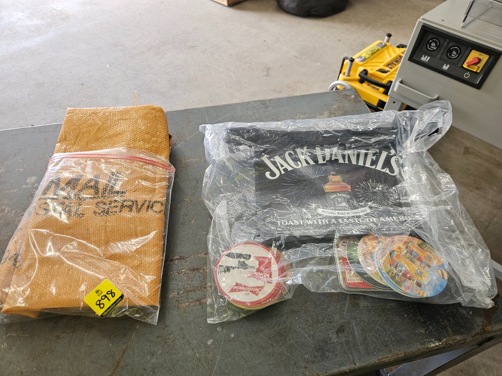 Jack Daniels Banner, Us Mail Bag & Coasters