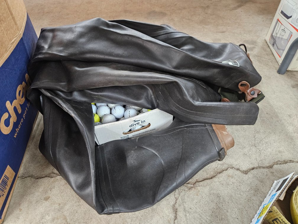 Itasca Size 12 Waders & Box Of Golf Balls