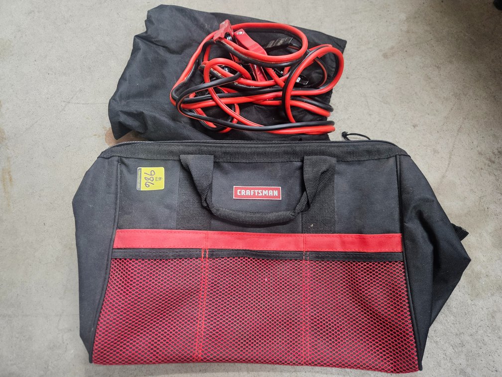 Set Of Jumper Cables & Craftsman Tool Bag