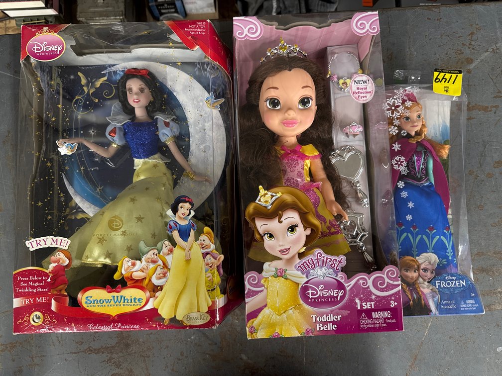 Disney Anna Doll, Disney Toddler Belle & Disney Snow White
