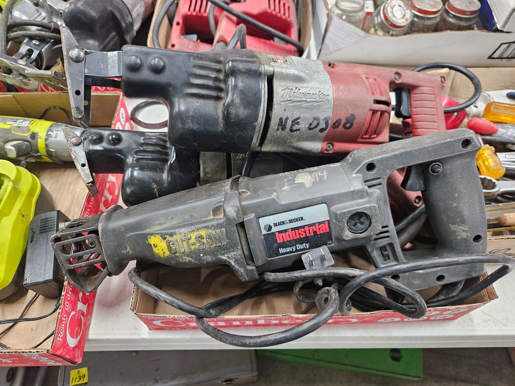 2 Milwaukee Sawzalls & Black & Decker Reciprocating Saw