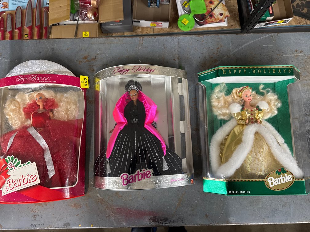 3 Happy Holidays Barbies