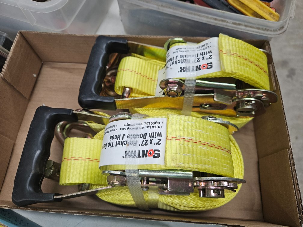 Two New Ratchet Tie Downs With J Hooks