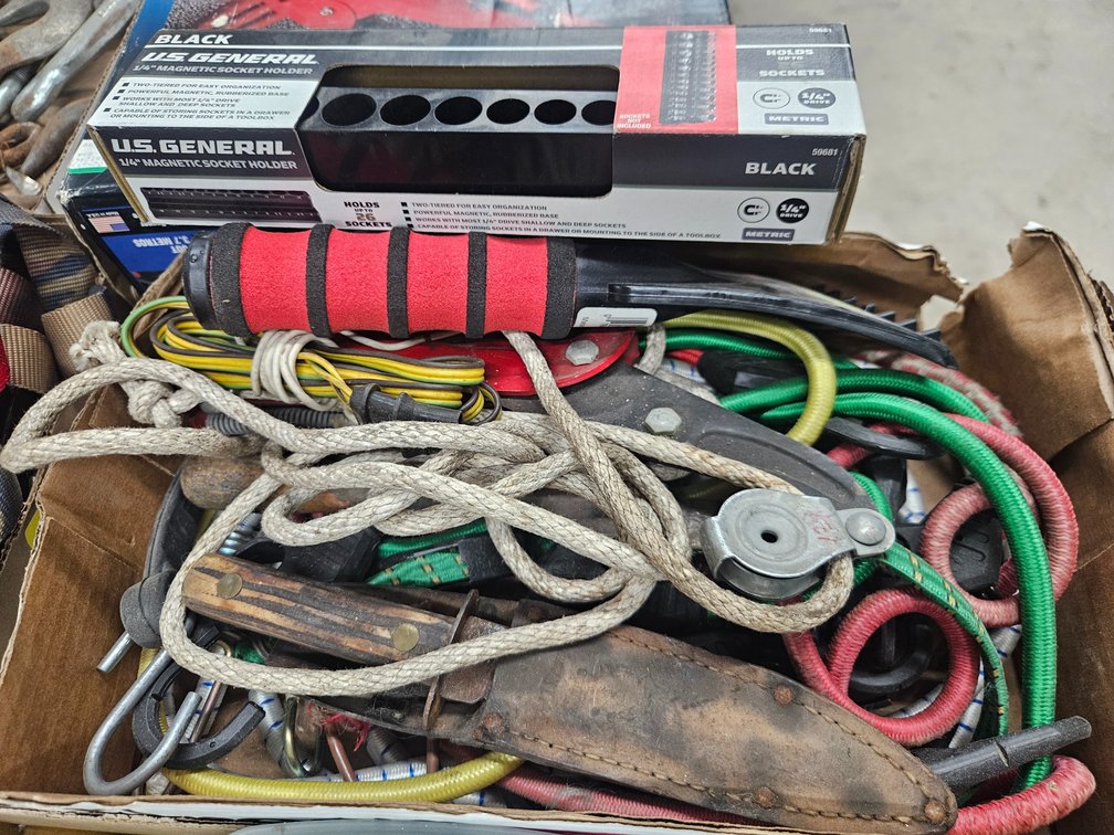 Magnetic Socket Holder, Assorted Bungee Cords & Misc