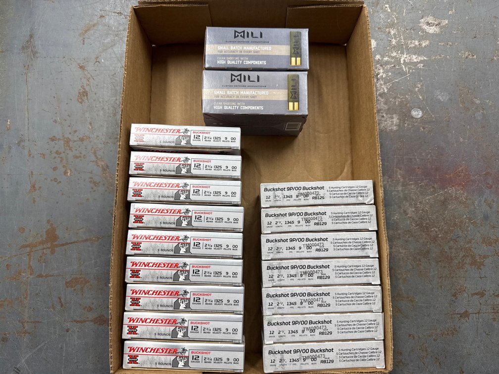 12 Ga- 9 Winchester, 7 Rio, 2 Mili
