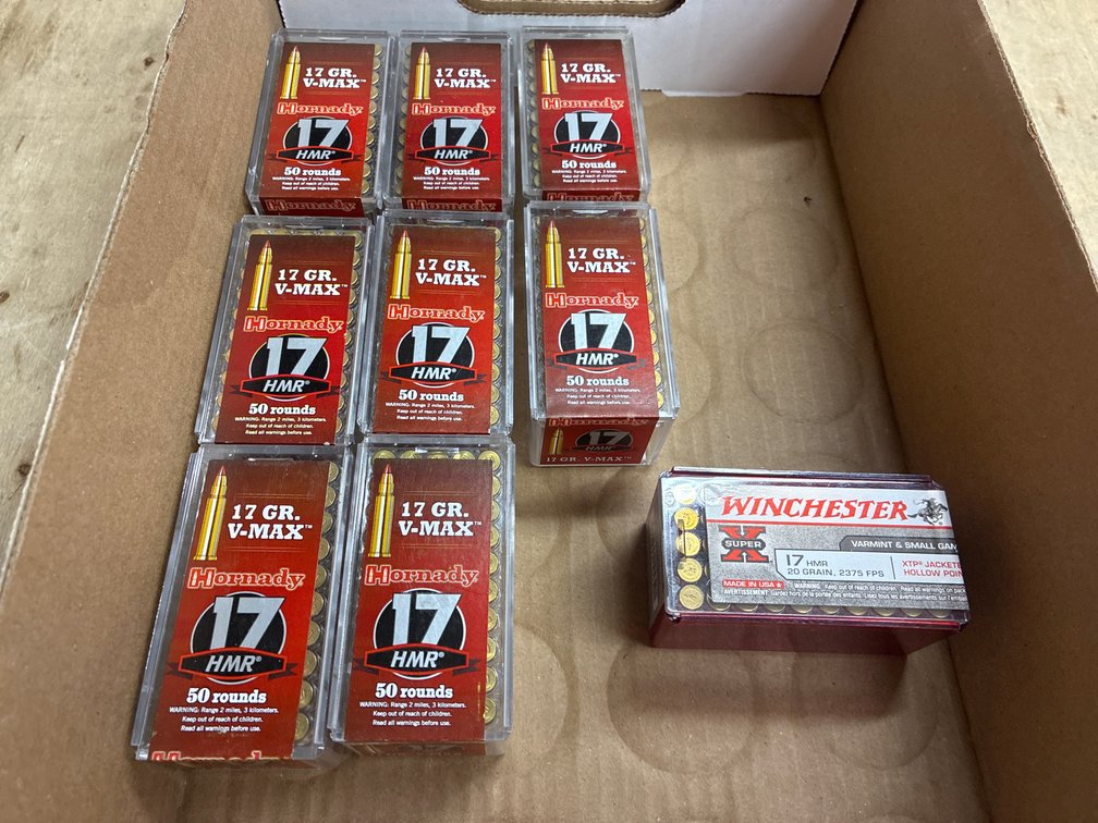 .17 HMR- 8 Boxes Hornady, 1 Winchester