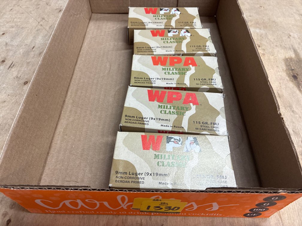 9mm Luger- 5 Boxes WPA