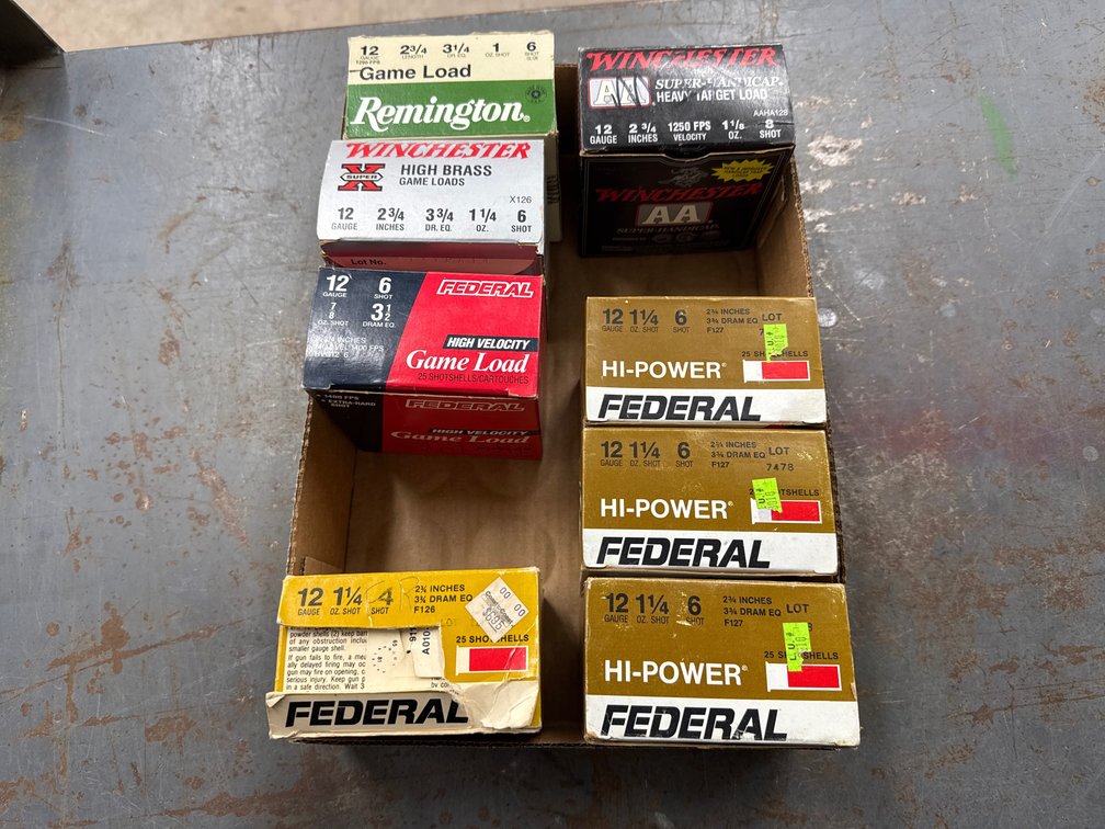 12 Ga- 5 Federal, 2 Winchester, 1 Remington