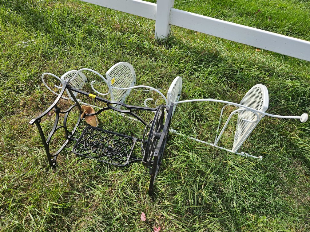Cast Iron Sewing Pedestal, Metal Corner Rack