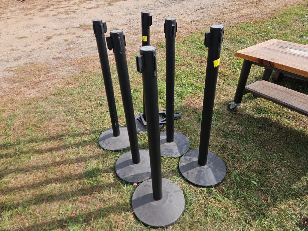 6 Retractable Belt Barrier Stanchions