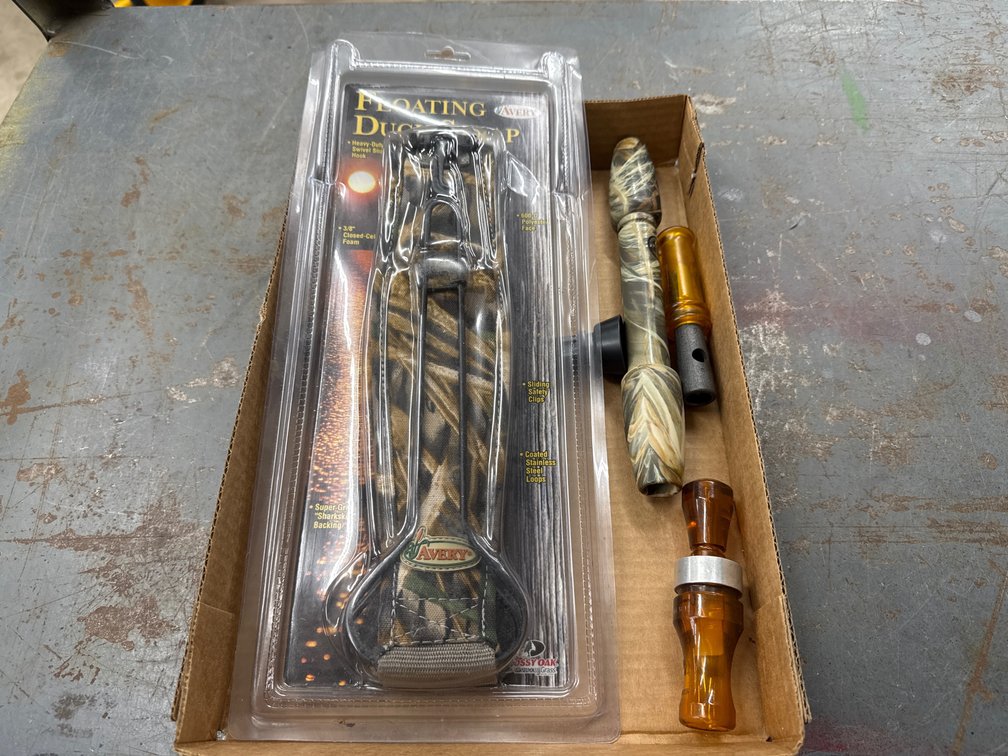 Assorted Fowl Calls, Floating Duck Strap