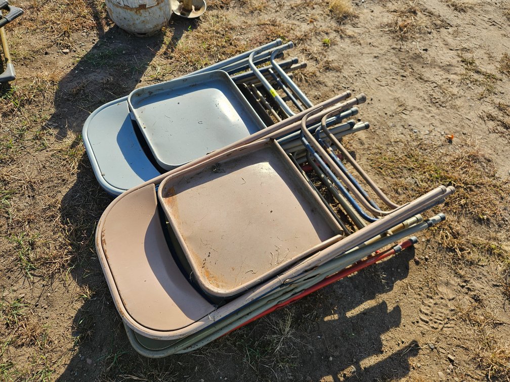9 Metal Folding Chairs