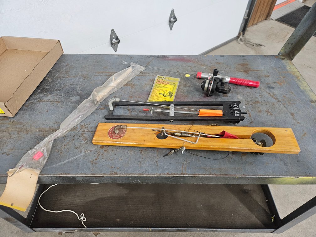 2 Tip-ups, 2 poles, 1 reel