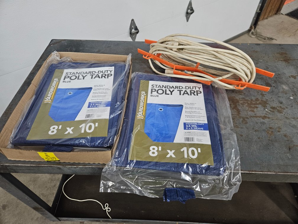 Extension cord, 8x10 tarp