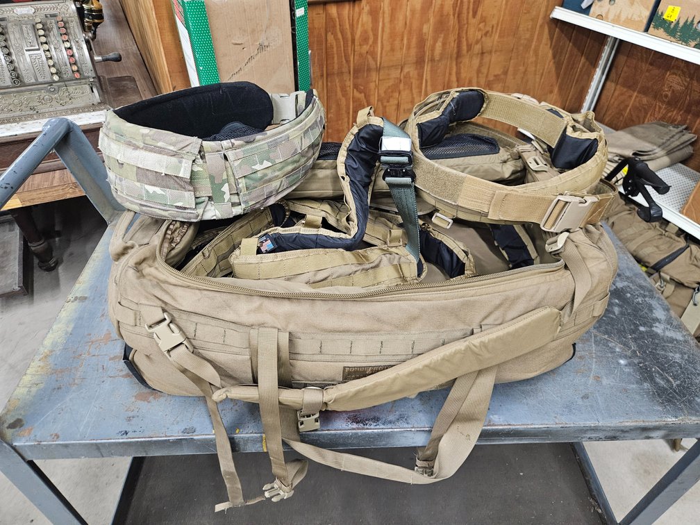 Misc. battle belts and force protector gear and bag