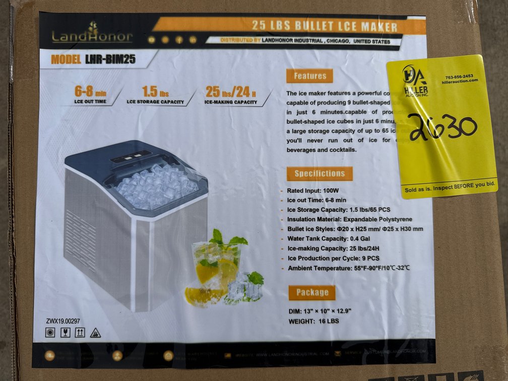 25lb bullet counter top ice maker