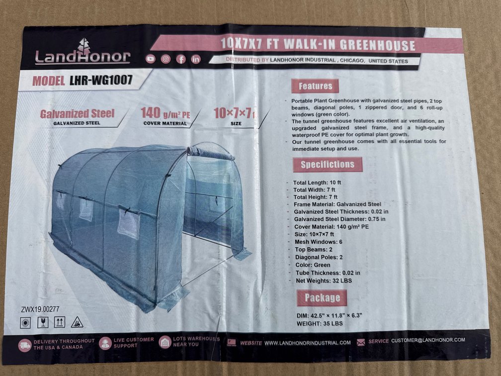 10'x7' green house